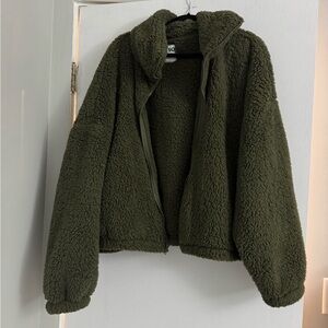 SO Olive Green Sherpa Jacket